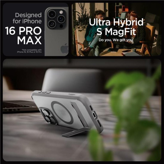 Husa Spigen Ultra Hybrid S MagSafe compatibila cu iPhone 16 Pro Max Frost Gray (iPhone 16 Pro Max, ACS08378) by www.silkase.ro
