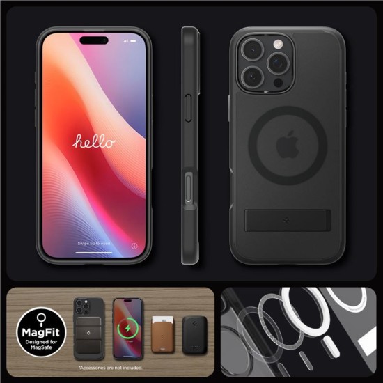 Husa Spigen Ultra Hybrid S MagSafe compatibila cu iPhone 16 Pro Frost Black (iPhone 15 Pro, ACS08379) by www.silkase.ro