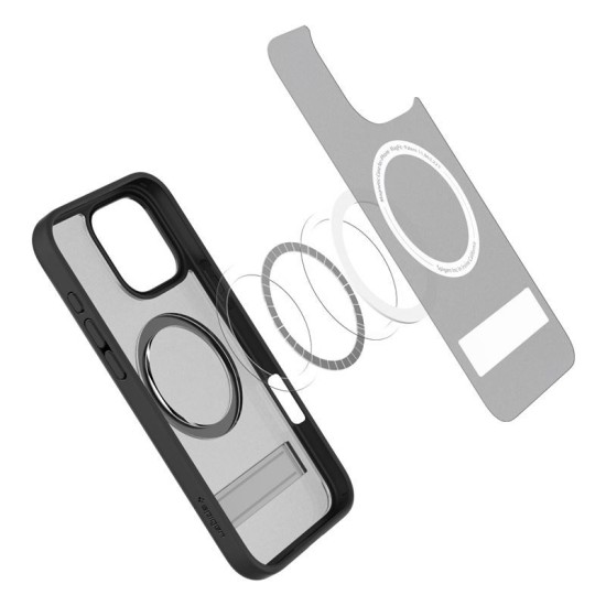 Husa Spigen Ultra Hybrid S MagSafe compatibila cu iPhone 16 Pro Frost Black (iPhone 15 Pro, ACS08379) by www.silkase.ro