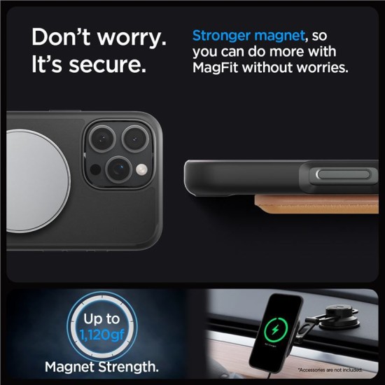 Husa Spigen Ultra Hybrid S MagSafe compatibila cu iPhone 16 Pro Frost Black (iPhone 15 Pro, ACS08379) by www.silkase.ro
