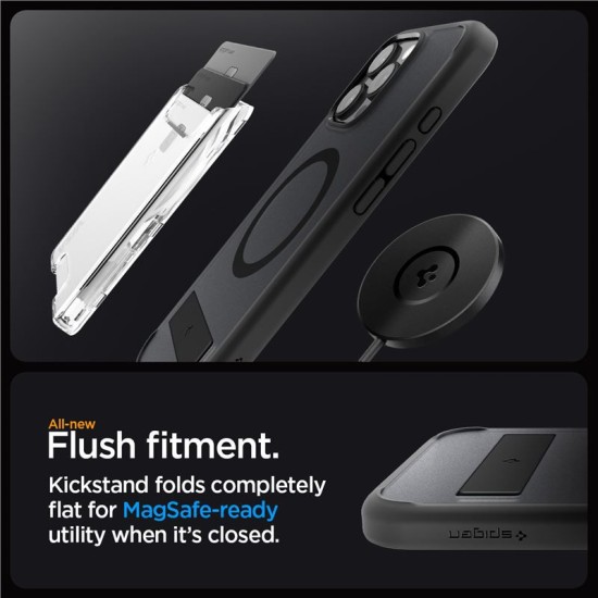 Husa Spigen Ultra Hybrid S MagSafe compatibila cu iPhone 16 Pro Frost Black (iPhone 15 Pro, ACS08379) by www.silkase.ro