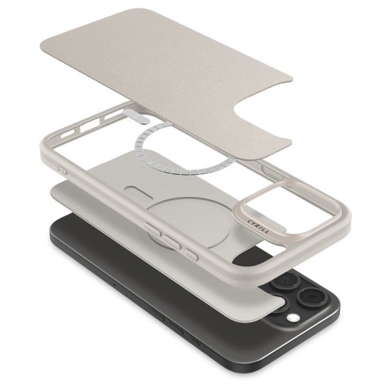Husa Spigen Kajuk MagSafe compatibila cu iPhone 16 Pro Cream (iPhone 15 Pro, ACS08405) by www.silkase.ro