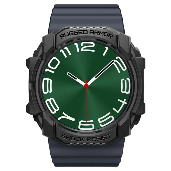 Husa Spigen Rugged Armor compatibila cu Samsung Galaxy Watch Ultra 47mm Matte Black (Ingredi, ACS08426) by www.silkase.ro