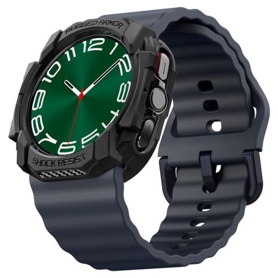 Husa Spigen Rugged Armor compatibila cu Samsung Galaxy Watch Ultra 47mm Matte Black (Ingredi, ACS08426) by www.silkase.ro