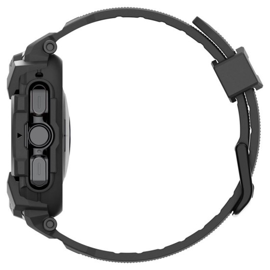 Husa Spigen Rugged Armor Pro compatibila cu Samsung Galaxy Watch Ultra 47mm Matte Black (Ingredi, ACS08427) by www.silkase.ro