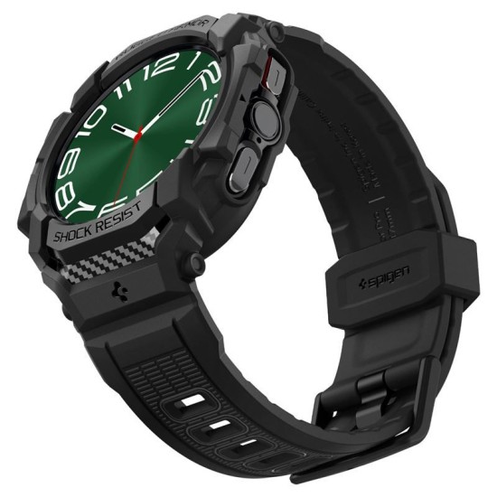 Husa Spigen Rugged Armor Pro compatibila cu Samsung Galaxy Watch Ultra 47mm Matte Black (Ingredi, ACS08427) by www.silkase.ro
