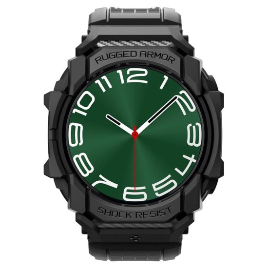 Husa Spigen Rugged Armor Pro compatibila cu Samsung Galaxy Watch Ultra 47mm Matte Black (Ingredi, ACS08427) by www.silkase.ro