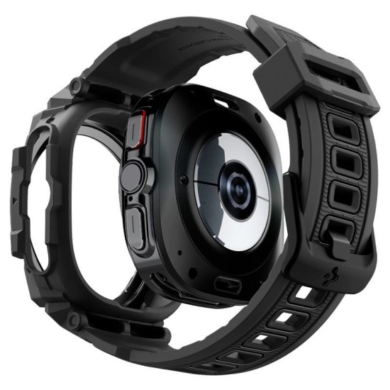 Husa Spigen Rugged Armor Pro compatibila cu Samsung Galaxy Watch Ultra 47mm Matte Black (Ingredi, ACS08427) by www.silkase.ro