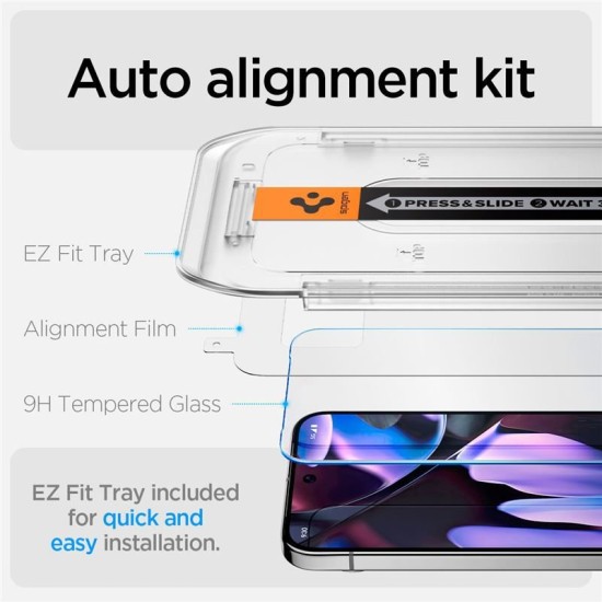 Set 2 folii de protectie Spigen Glass tR AlignMaster pentru Google Pixel 10/9 Pro/ Pixel 10/9 (Pixel 10 Pro, AGL08442) by www.silkase.ro