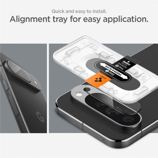 Set 2 protectii de camera Spigen Glass tR EZ Fit Optik pentru Google Pixel 9, transparent (Pixel 9, AGL08443) by www.silkase.ro