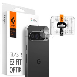 Set 2 protectii de camera Spigen Glass tR EZ Fit Optik pentru Google Pixel 9 Pro, transparent