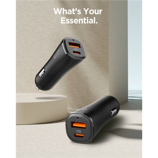 Incarcator auto Spigen EV482 ArcStation, USB/USB-C, 48W, Negru (Incarcatoare, ACP08447) by www.silkase.ro