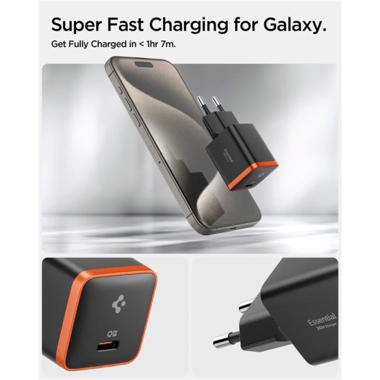 Incarcator pentru Priza, 30W - Spigen Arcstation Essential (EE301EU) - Black (Incarcatoare, ACH08448) by www.silkase.ro