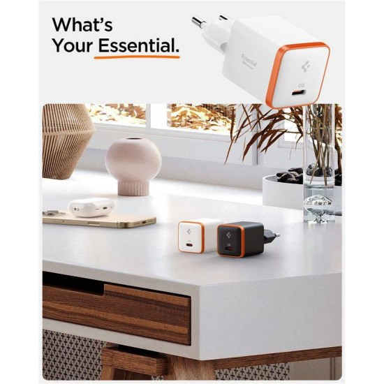 Incarcator pentru Priza, 30W - Spigen Arcstation Essential (EE301EU) - White (Incarcatoare, ACH08449) by www.silkase.ro