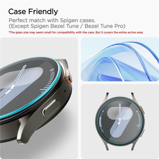 Set 2 folii sticla transparente cu sistem de montare Spigen GLAStR EZ FIT compatibil cu Samsung Galaxy Watch 7 44mm (Spigen, Ingredi) by www.silkase.ro Set 2 folii sticla transparente cu sistem de montare Spigen GLAStR EZ FIT compatibil cu Samsung Galaxy Watch 7 44mm (Ingredi, AGL08493) by www.silkase.ro