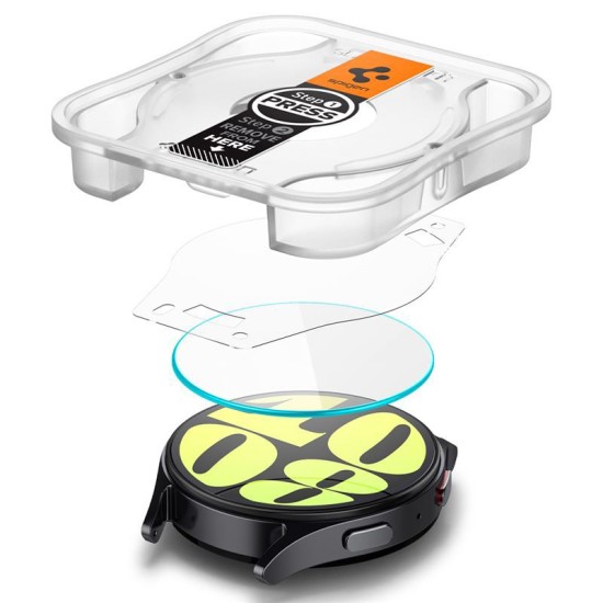 Set 2 folii sticla transparente cu sistem de montare Spigen GLAStR EZ FIT compatibil cu Samsung Galaxy Watch 7 44mm (Spigen, Ingredi) by www.silkase.ro Set 2 folii sticla transparente cu sistem de montare Spigen GLAStR EZ FIT compatibil cu Samsung Galaxy Watch 7 44mm (Ingredi, AGL08493) by www.silkase.ro