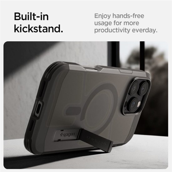 Husa Spigen Tough Armor MagSafe compatibila cu iPhone 16 Pro Max Frost Black (iPhone 16 Pro Max, ACS08502) by www.silkase.ro