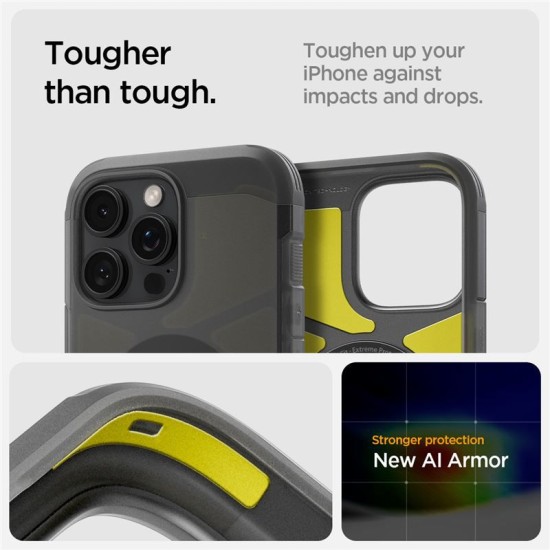 Husa Spigen Tough Armor MagSafe compatibila cu iPhone 16 Pro Max Frost Black (iPhone 16 Pro Max, ACS08502) by www.silkase.ro