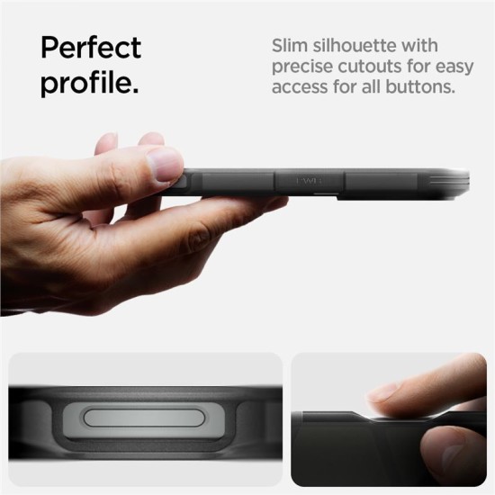 Husa Spigen Tough Armor MagSafe compatibila cu iPhone 16 Pro Max Frost Black (iPhone 16 Pro Max, ACS08502) by www.silkase.ro