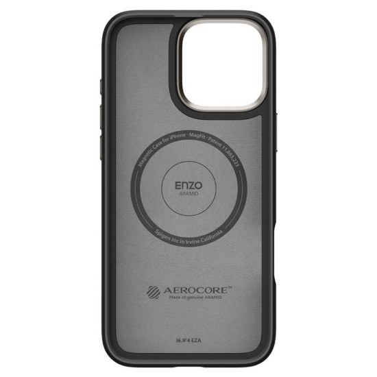 Husa Spigen Enzo Aramid Mag do MagSafe pentru iPhone 16 Pro, negru si bej (iPhone 15 Pro, ACS08508) by www.silkase.ro
