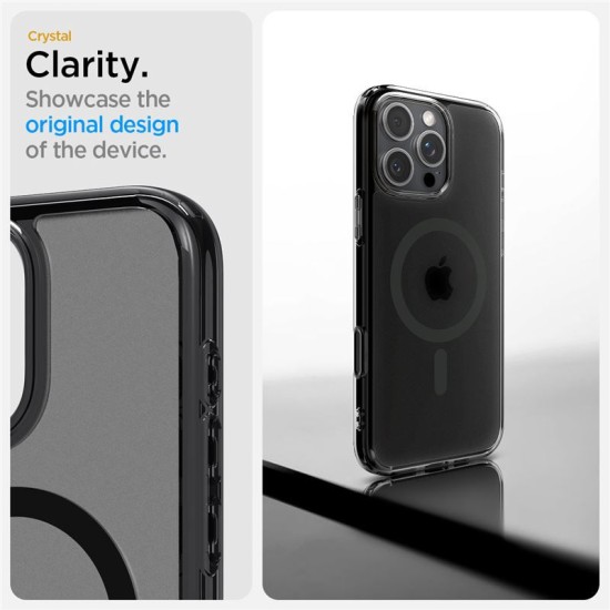 Husa Spigen Ultra Hybrid T MagSafe compatibila cu iPhone 16 Pro Frost Black (Ingredi, ACS08514) by www.silkase.ro
