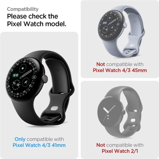 Set 2 Folii silicon Spigen EliteShield EZ Fit pentru Google Pixel Watch 4/ 3 (41mm) (Pixel Watch 3, AFL08524) by www.silkase.ro
