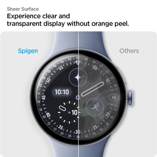 Set 2 Folii silicon Spigen EliteShield EZ Fit pentru Google Pixel Watch 4/ 3 (45mm) (Pixel Watch 3, AFL08525) by www.silkase.ro