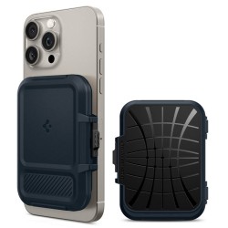 Card pocket Spigen, MagSafe, capacitate 6 carduri, design elegant, albastru