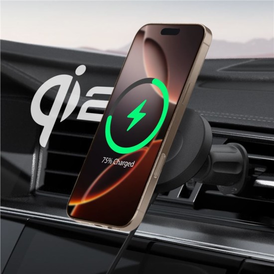 Suport auto Spigen OneTap Pro 4, Compatibil MagSafe, Incarcare Wireless 15W, Air Vent Hook Mount, Negru (Spigen, Suport auto) by www.silkase.ro Suport auto Spigen OneTap Pro 4, Compatibil MagSafe, Incarcare Wireless 15W, Air Vent Hook Mount, Negru (Suport auto, ACP08543) by www.silkase.ro