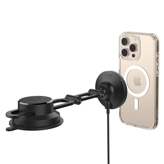 Suport auto Spigen OneTap Pro 4, Compatibil MagSafe, Incarcare Wireless 15W, Dashboard / Windshield Mount, Negru (Spigen, Suport auto) by www.silkase.ro Suport auto Spigen OneTap Pro 4, Compatibil MagSafe, Incarcare Wireless 15W, Dashboard / Windshield Mount, Negru (Suport auto, ACP08544) by www.silkase.ro