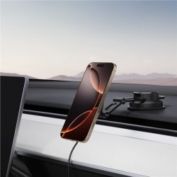 Suport auto Spigen OneTap Pro 4, Compatibil MagSafe, Incarcare Wireless 15W, Dashboard / Windshield Mount, Negru