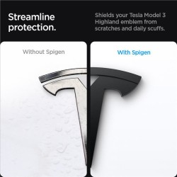 Protectie emblema fata Spigen pentru Tesla Model 3 2024, neagra Protectie emblema fata Spigen pentru Tesla Model 3 2024, neagra