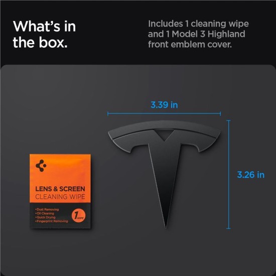 Protectie emblema fata Spigen pentru Tesla Model 3 2024, neagra (Spigen, Ingredi) by www.silkase.ro Protectie emblema fata Spigen pentru Tesla Model 3 2024, neagra (Accesorii auto, ACP08547) by www.silkase.ro