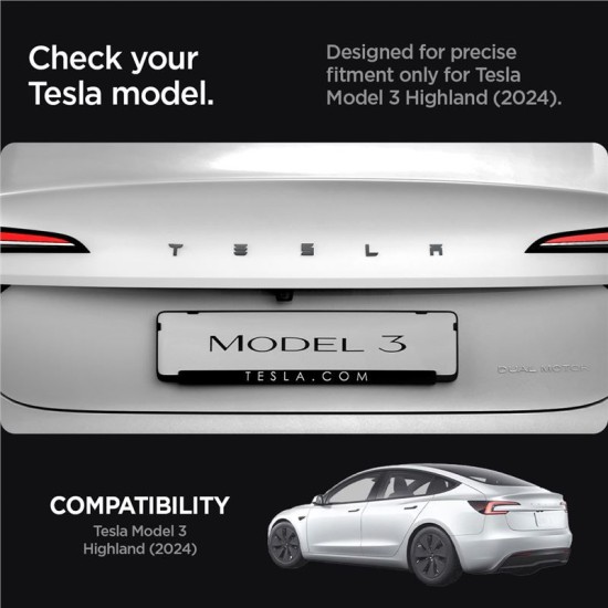 Protectie emblema spate Spigen pentru Tesla Model 3 2024, neagra (Accesorii auto, ACP08549) by www.silkase.ro