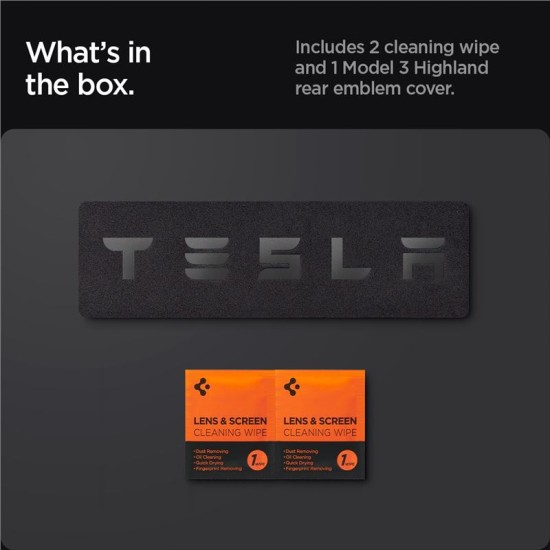 Protectie emblema spate Spigen pentru Tesla Model 3 2024, neagra (Accesorii auto, ACP08549) by www.silkase.ro