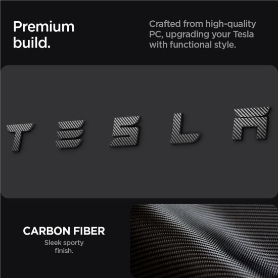 Protectie emblema spate Spigen pentru Tesla Model 3 2024, carbon (Accesorii auto, ACP08550) by www.silkase.ro