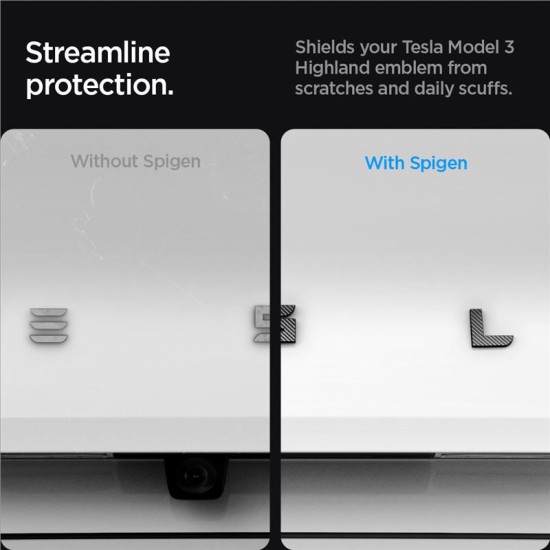 Protectie emblema spate Spigen pentru Tesla Model 3 2024, carbon (Accesorii auto, ACP08550) by www.silkase.ro