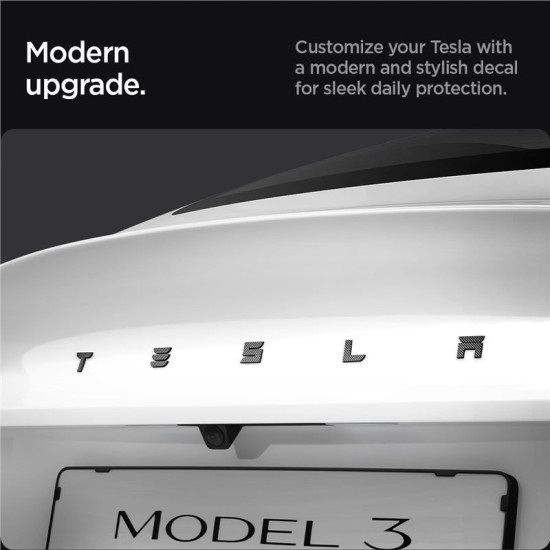 Protectie emblema spate Spigen pentru Tesla Model 3 2024, carbon (Accesorii auto, ACP08550) by www.silkase.ro
