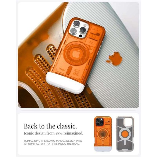 Husa Geanta Spigen Classic C1 pentru iPhone 16 Pro, portocalie (iPhone 16 Pro Max, ACS08560) by www.silkase.ro