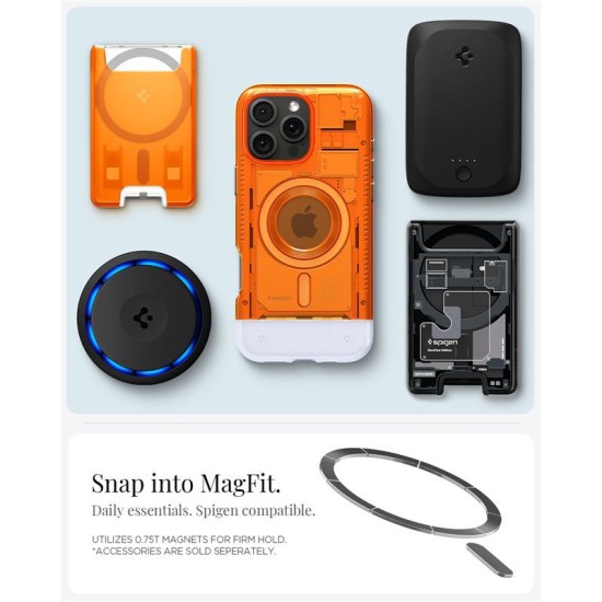 Husa Geanta Spigen Classic C1 pentru iPhone 16 Pro, portocalie (iPhone 16 Pro Max, ACS08560) by www.silkase.ro