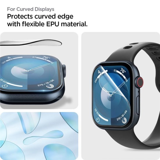 Set 2 folii hibride cu sistem de montare Spigen Elite Shield EZ FIT compatibil cu Apple Watch 10 46mm Black (Spigen, Ingredi) by www.silkase.ro Set 2 folii hibride cu sistem de montare Spigen Elite Shield EZ FIT compatibil cu Apple Watch 10 46mm Black (Ingredi, AFL08579) by www.silkase.ro