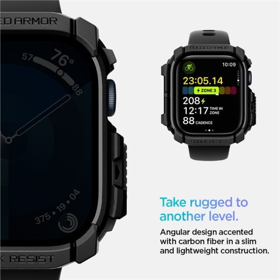 Husa de protectie Spigen Rugged Armor pentru Apple Watch, TPU, carbon, negru (Spigen, Ingredi) by www.silkase.ro Husa de protectie Spigen Rugged Armor pentru Apple Watch, TPU, carbon, negru (Ingredi, ACS08585) by www.silkase.ro