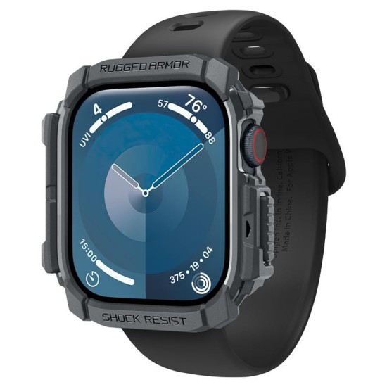 Husa Spigen Rugged Armor compatibila cu Apple Watch 10 46mm Dark Grey (Spigen, Ingredi) by www.silkase.ro Husa Spigen Rugged Armor compatibila cu Apple Watch 10 46mm Dark Grey (Ingredi, ACS08598) by www.silkase.ro