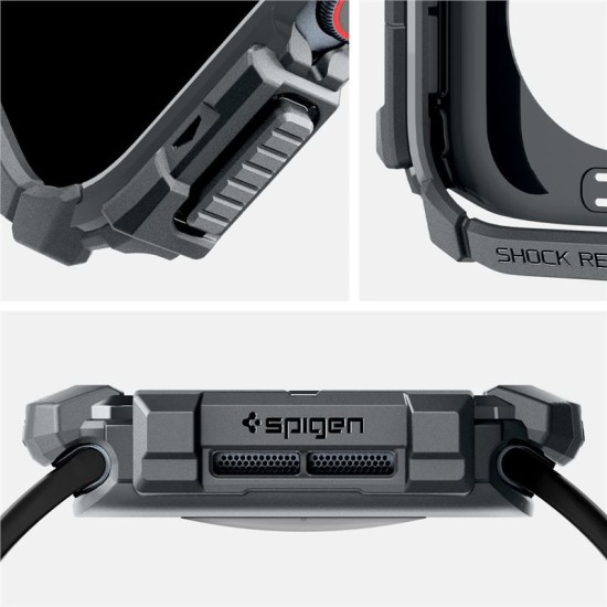 Husa Spigen Rugged Armor compatibila cu Apple Watch 10 46mm Dark Grey (Spigen, Ingredi) by www.silkase.ro Husa Spigen Rugged Armor compatibila cu Apple Watch 10 46mm Dark Grey (Ingredi, ACS08598) by www.silkase.ro