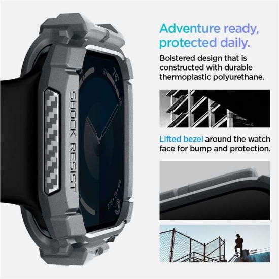 Husa Spigen Rugged Armor compatibila cu Apple Watch 10 46mm Dark Grey (Spigen, Ingredi) by www.silkase.ro Husa Spigen Rugged Armor compatibila cu Apple Watch 10 46mm Dark Grey (Ingredi, ACS08598) by www.silkase.ro
