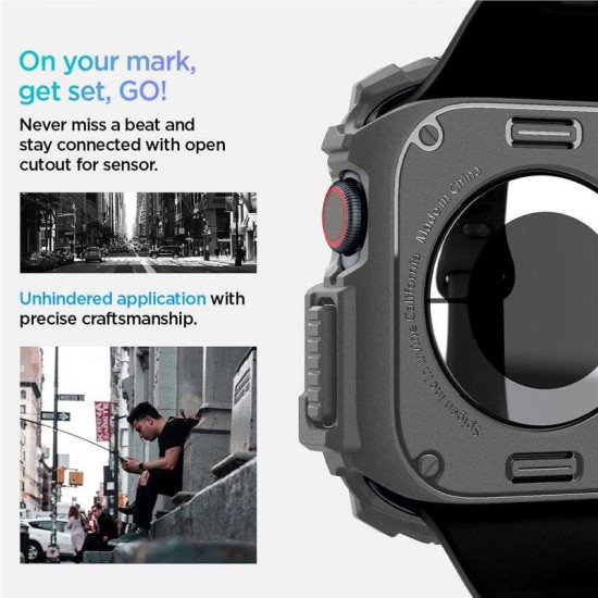 Husa Spigen Rugged Armor compatibila cu Apple Watch 10 46mm Dark Grey (Spigen, Ingredi) by www.silkase.ro Husa Spigen Rugged Armor compatibila cu Apple Watch 10 46mm Dark Grey (Ingredi, ACS08598) by www.silkase.ro