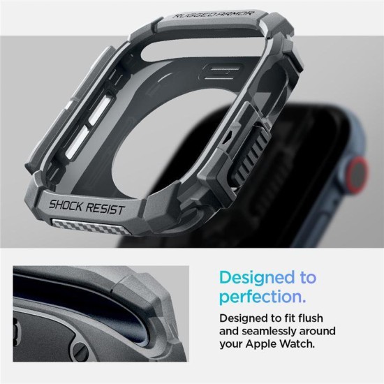 Husa Spigen Rugged Armor compatibila cu Apple Watch 10 46mm Dark Grey (Spigen, Ingredi) by www.silkase.ro Husa Spigen Rugged Armor compatibila cu Apple Watch 10 46mm Dark Grey (Ingredi, ACS08598) by www.silkase.ro