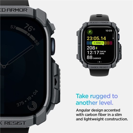 Husa Spigen Rugged Armor compatibila cu Apple Watch 10 46mm Dark Grey (Spigen, Ingredi) by www.silkase.ro Husa Spigen Rugged Armor compatibila cu Apple Watch 10 46mm Dark Grey (Ingredi, ACS08598) by www.silkase.ro
