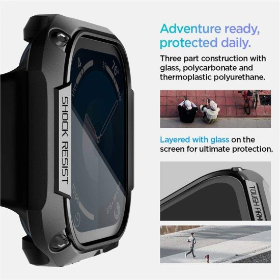 Husa Spigen Tough Armor compatibila cu Apple Watch 10 46mm Black (Spigen, Ingredi) by www.silkase.ro Husa Spigen Tough Armor compatibila cu Apple Watch 10 46mm Black (Ingredi, ACS08603) by www.silkase.ro