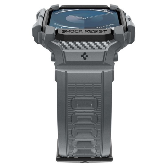 Husa Spigen Rugged Armor Pro compatibila cu Apple Watch 10 46mm Dark Grey (Ingredi, ACS08605) by www.silkase.ro